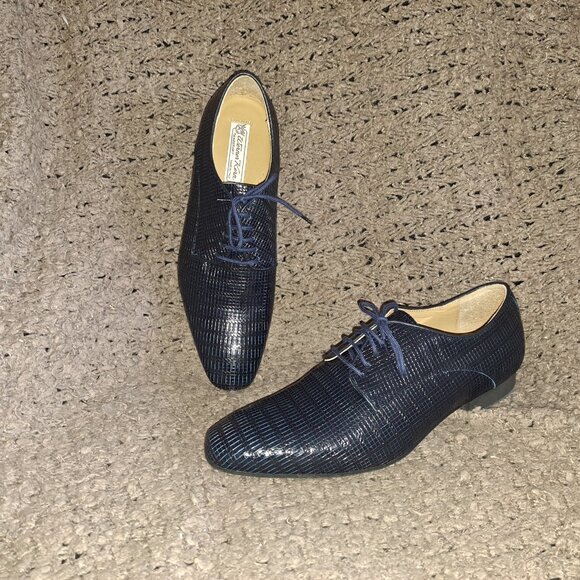 WERNER KERN-Ravenna-Blue/Black Printed Leather-Dance Shoes-Sz 7.5 UK/9 US-NWOB - Picture 4 of 8